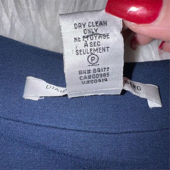 Diane Von Furstenberg Manette Women's Size 12 Navy Blue Sheath Body Con Dress - Picture 6 of 10